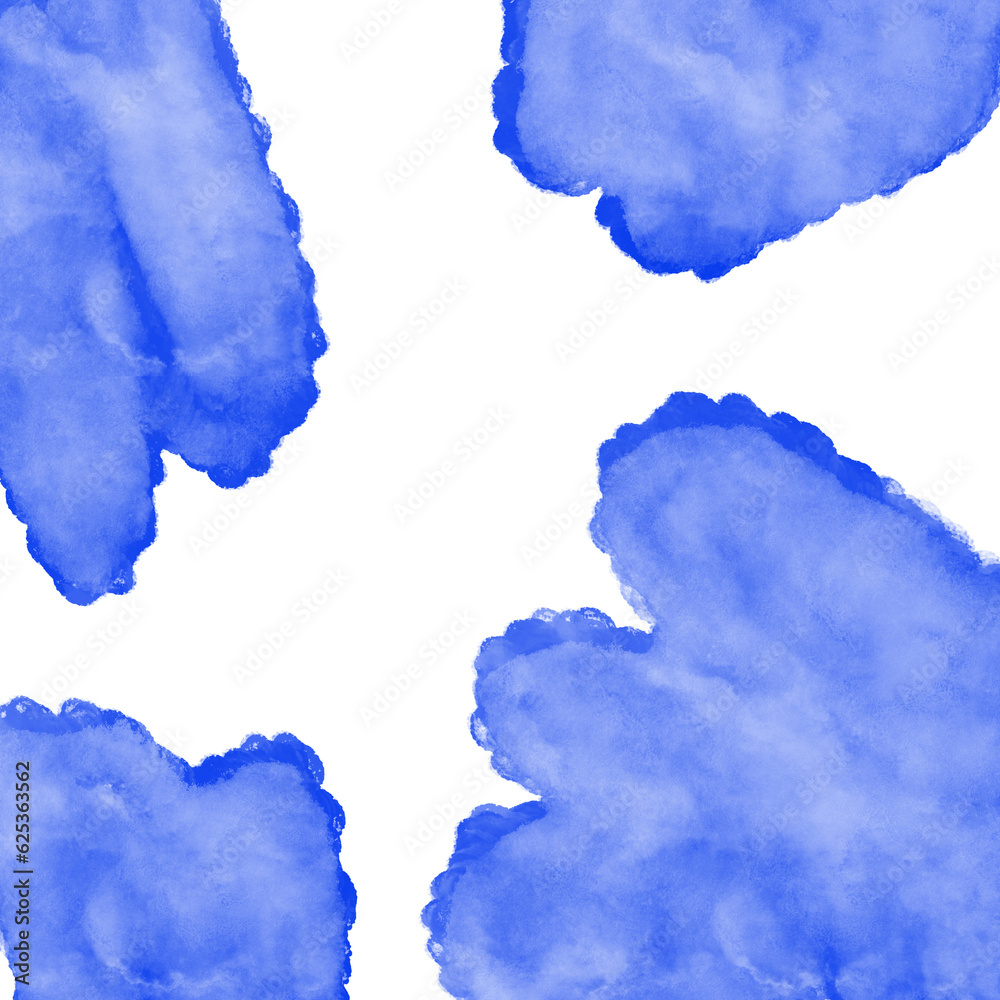 Blue Abstract Watercolor Shapes