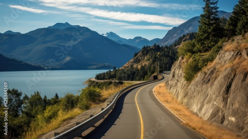 Mountains lake highway with beautiful views © Damian Sobczyk