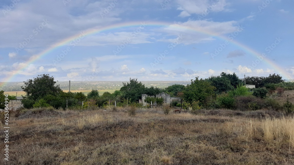 rainbow over the field rainbow over the field