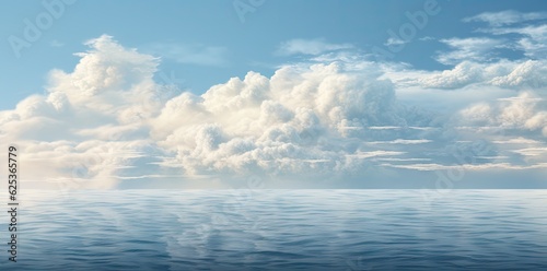 Sunset sky and cloud over the sea background. Generative AI © Virtual Art Studio