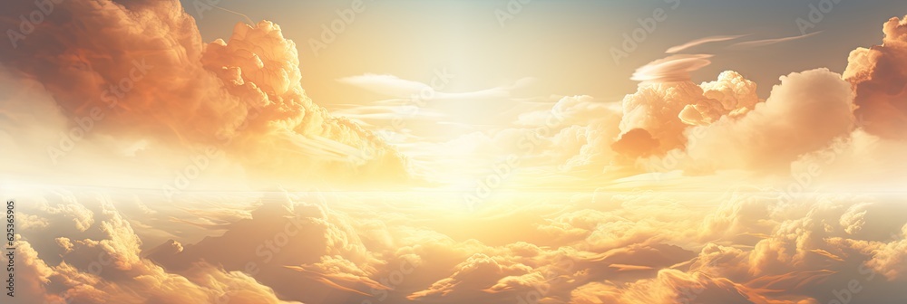 Sunset sky and cloud over the sea background. Generative AI Sunset sky and cloud over the sea background. Generative AI