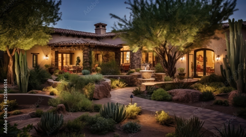 Tuscan style villa in the serene and upscale community of Scottsdale, Arizona, complete with a private courtyard and a spa