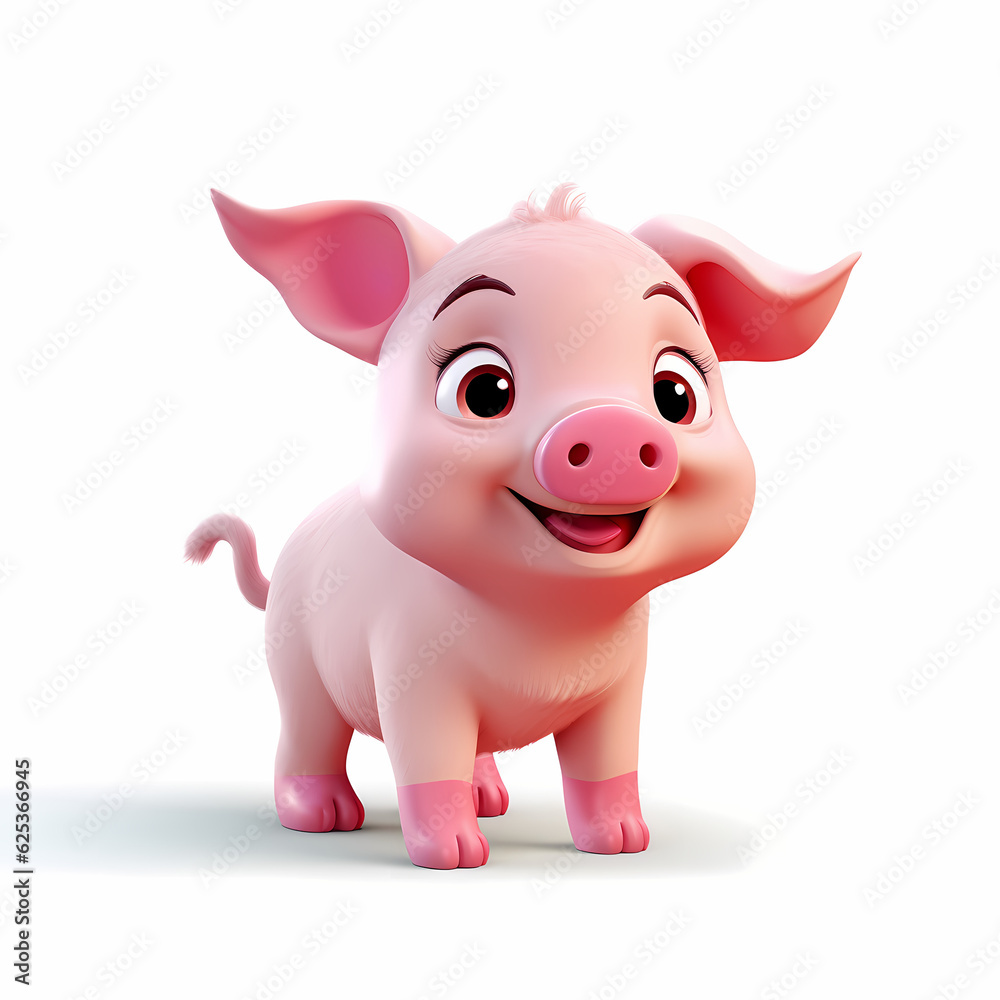 Pig with Smile isolated white Pig with Smile isolated white