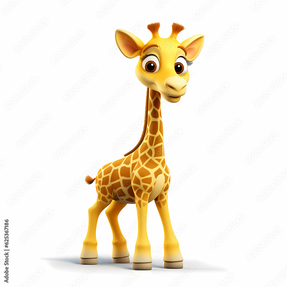 Obraz premium Giraffe on White