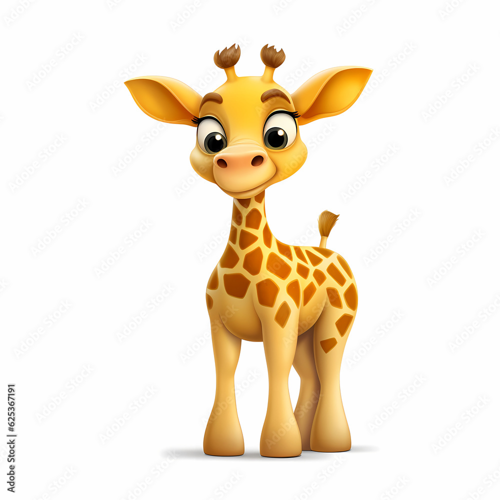 Fototapeta premium Giraffe on White