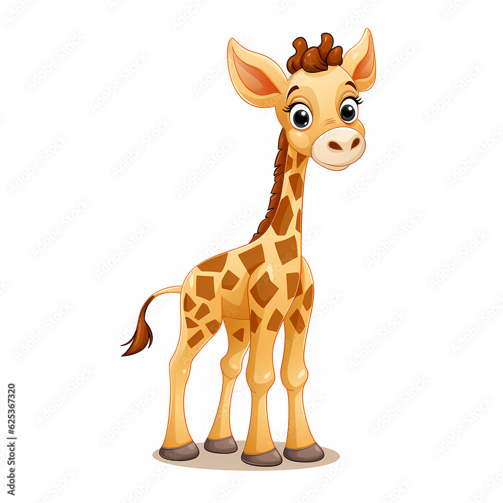 Fototapeta premium Giraffe on White