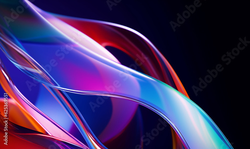 Fototapeta Naklejka Na Ścianę i Meble -  カラフルなガラスのダイナミックカーブ背景