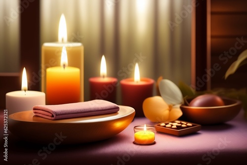 spa still life with candles