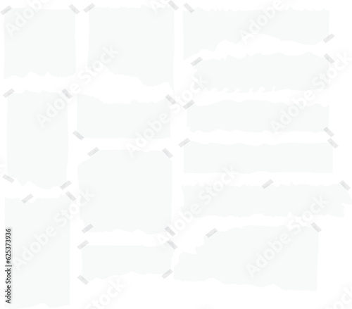 set of paper Torn paper with tape icon collection
Category
