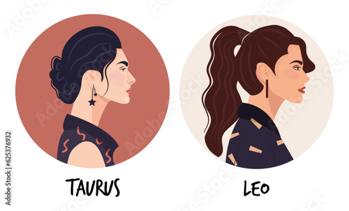 Set of diverse female face portraits of different ethnicity, hairstyles and ages with round shapes. diversity. Women's empowerment movement. Vector flat illustration, banner or poster. Avatars for soc