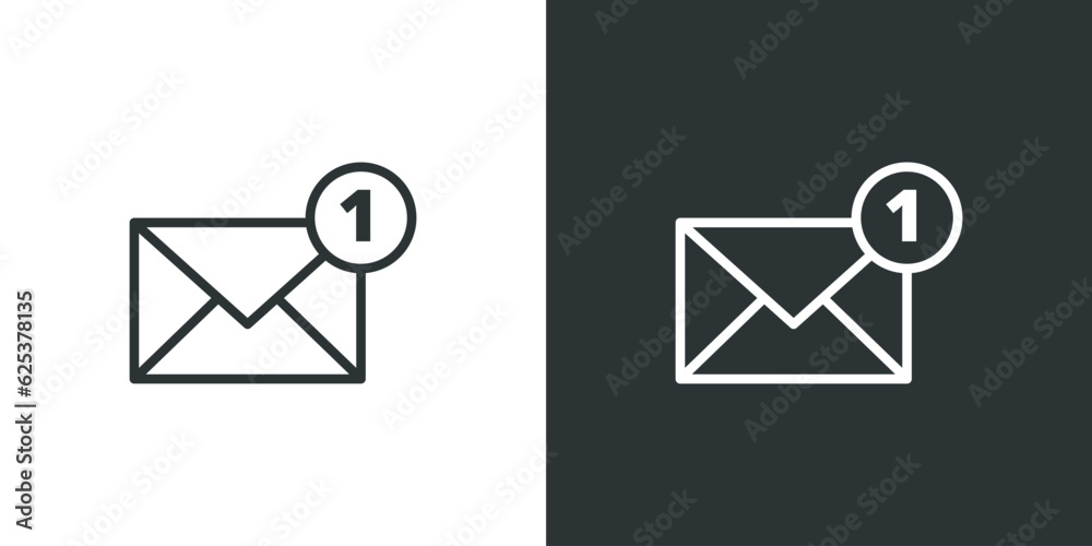 Mail, envelope icons. Set of Messages icons on white and black background Mail, envelope icons. Set of Messages icons on white and black background