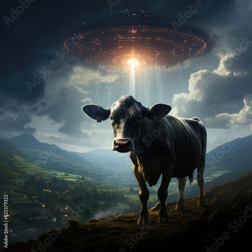 UFO abduction, alien visit earth, background wallpaper image photo