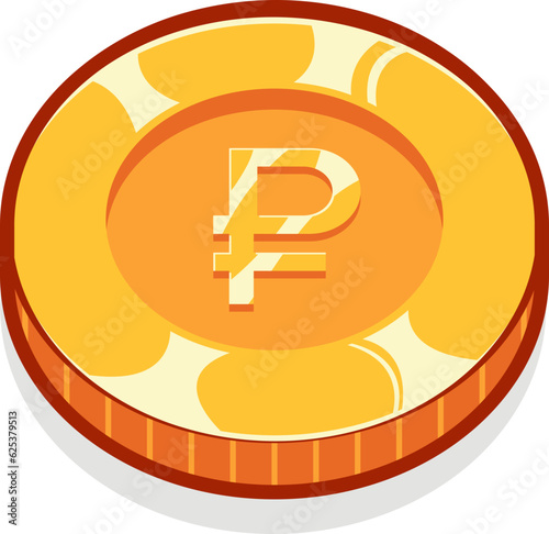 Ruble gold currency coin