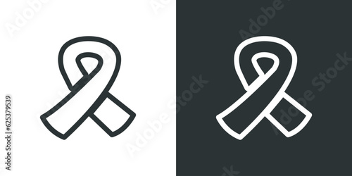 Awareness ribbon icons. Two-tone version on black and white background