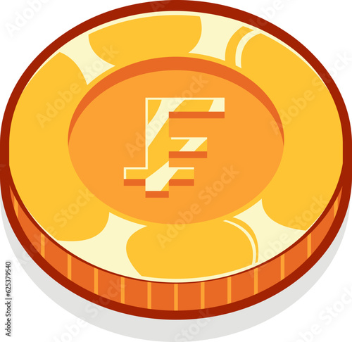 Franc gold currency coin