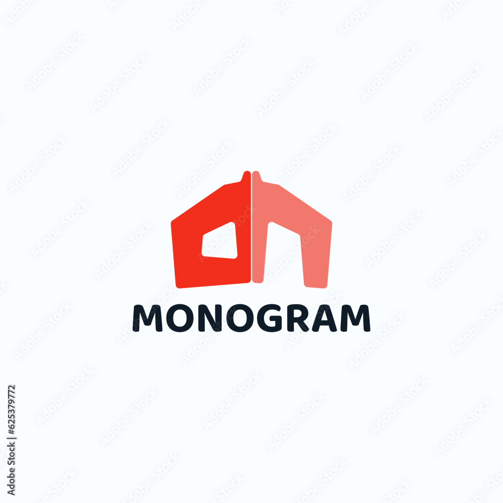 Letter logo d and h that resembles a house in two colors. Suitable for home and architectural business. Letter logo d and h that resembles a house in two colors. Suitable for home and architectural business.