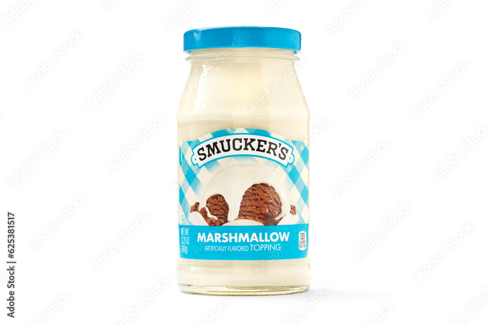 Smucker's Marshmallow Topping 12.25oz Jar with transparent shadow foto