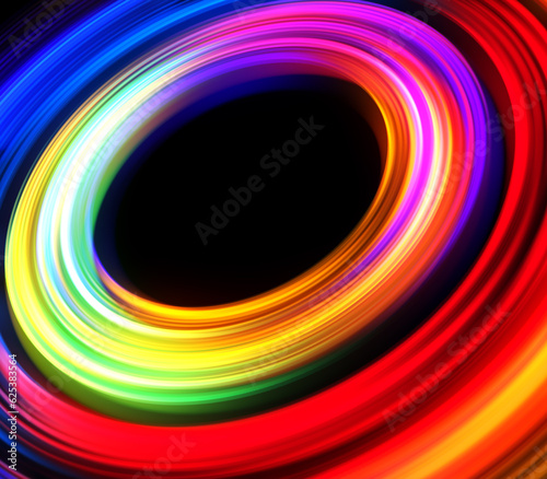 Colorful Abstract 3D Rendered Light Streak Ring