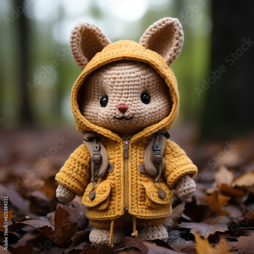 cute adorable crocheted baby rabbit bunny, wallpaper background image photo