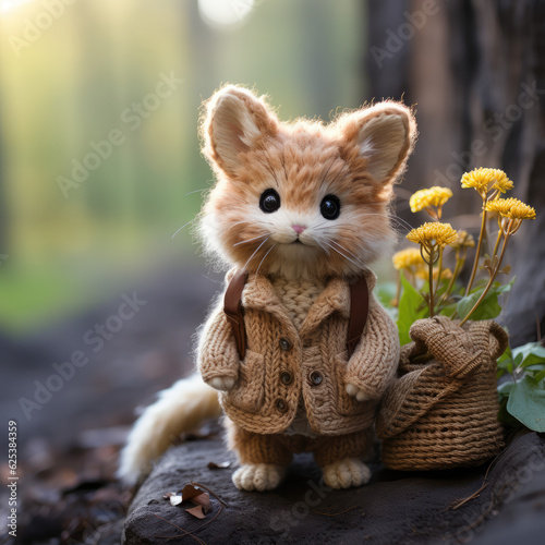 cute adorable crocheted baby rabbit bunny, wallpaper background image photo