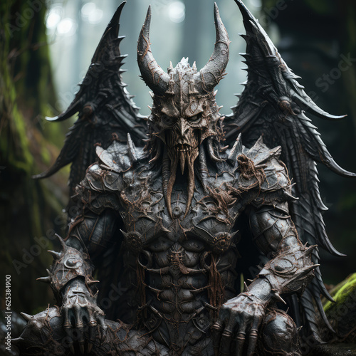 demon statue with horns and wings, wallpaper background image, satan, lucifer, leviathan
