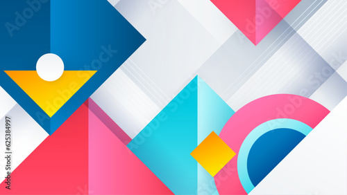 Free Download Vector abstract graphic presentation design banner pattern wallpaper background web template.Colorful geometric shapes abstract modern technology background design. - GFXLoad