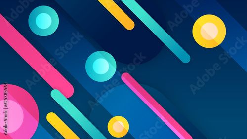Colorful geometric shapes abstract modern technology background design. Vector abstract graphic presentation design banner pattern wallpaper background web template.
