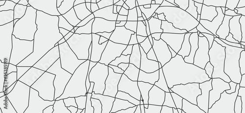 City map. Downtown gps navigation plan, Abstract architectural transportation streets scheme. Drawing scheme town, white line road on gray background. Urban planning pattern texture. Vector