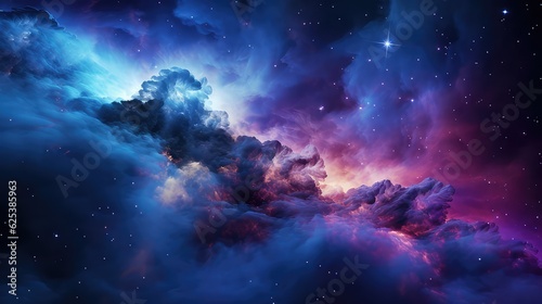Beautiful view of galaxy sky  futuristic abstract background with stars  wallpaper  generative ai