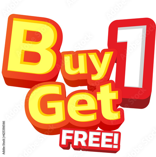 Buy one get one free sale tag banner.Buy 1 Get 1 Free label.