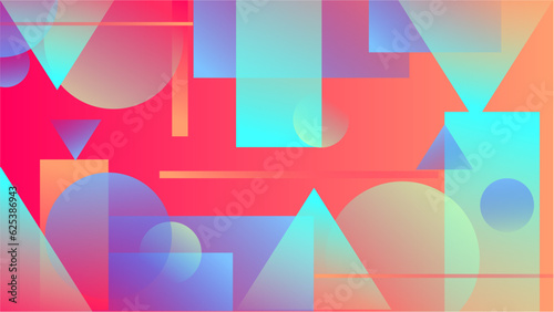 Wallpaper Mural Minimal colorful geometric shapes abstract modern background design. Torontodigital.ca