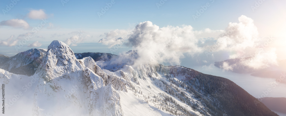Canadian Mountain Landscape. Nature Background. Aerial