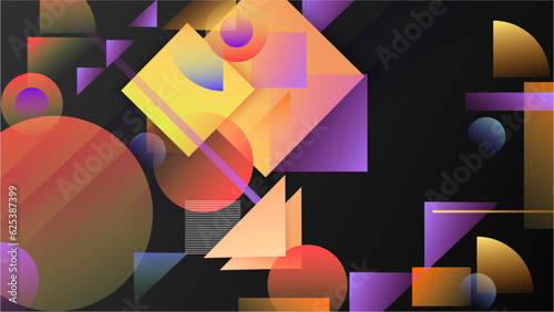 Vector colorful geometric shapes abstract, science, futuristic, energy technology concept.