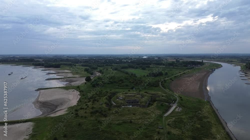 Fort Pannerden, Netherlands. Aerial view Fort Pannerden, Netherlands. Aerial view