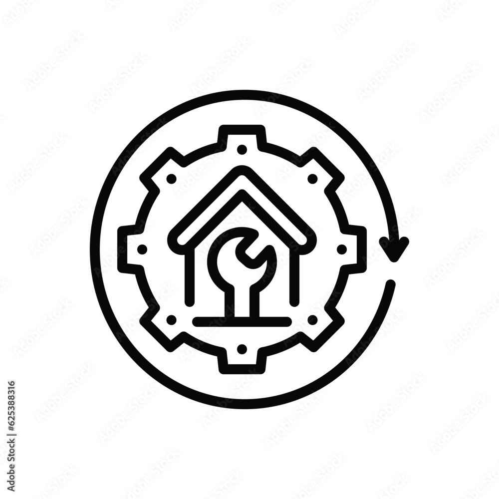 Black line icon for restoration Black line icon for restoration