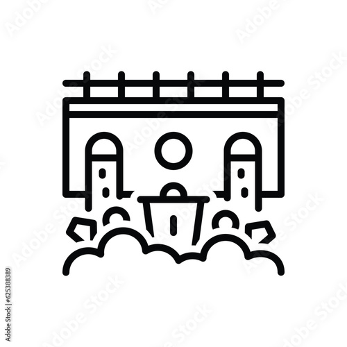 Black line icon for garbage 
