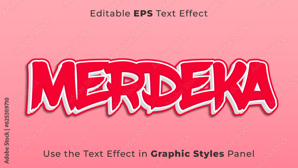 Editable EPS Text Effect of Merdeka for the Independence Day of Indonesia Editable EPS Text Effect of Merdeka for the Independence Day of Indonesia