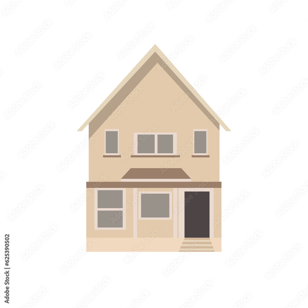 Flat house building vector illustration design element, home icon isolated on white background Flat house building vector illustration design element, home icon isolated on white background