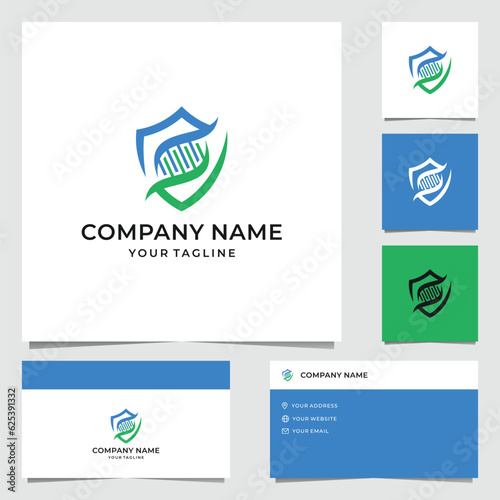 Simple Shield DNA Logo Design