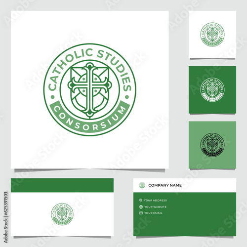 Modern Church Education Emblem Logo Design 2