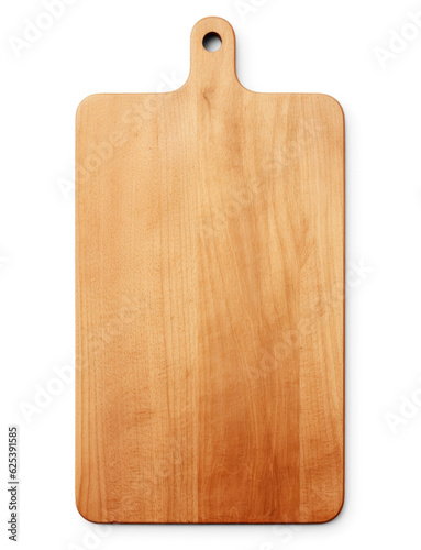 Empty wooden cutting board isolated on transparent background, Generative AI