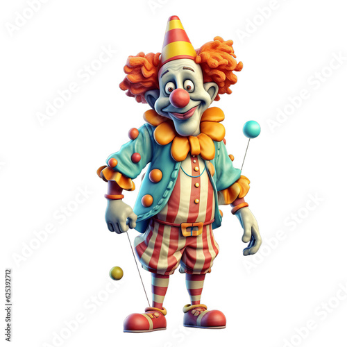 Isolated PNG cut out of a Clown, Generative ai