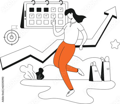 develop social network marketing,  Flat vector illustration