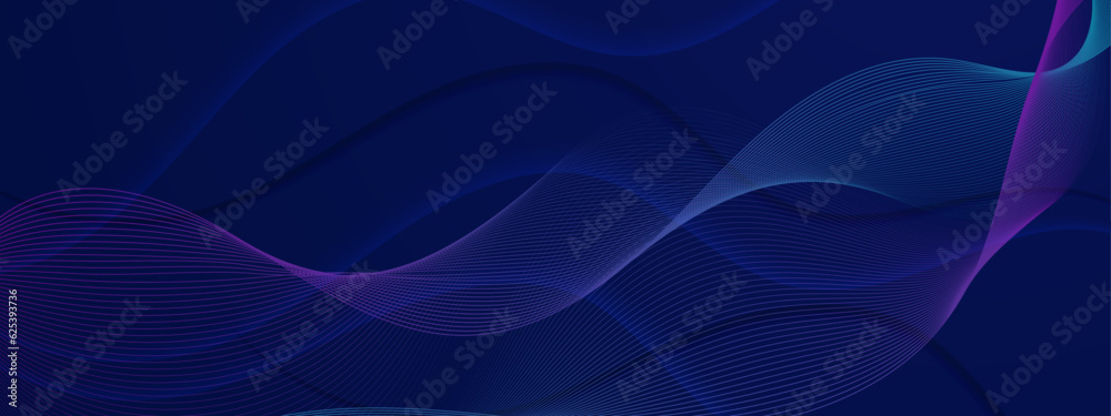 Abstract shiny geometric shape on dark blue background with lines stripe. Modern graphic design. Futuristic technology concept. Suit for poster, cover, banner, brochure, website, flyer
