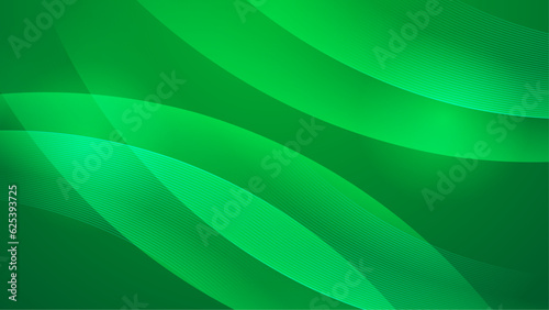 Flowing green curve shape with soft gradient vector abstract background, relaxing and tranquil art, can illustrate health medical or sound of music