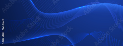Illustration vector abstract wave motion pattern and dynamic mesh line on dark blue background. Modern futuristic design for background or wallpaper. Digital cyberspace, high tech, technology concept © Salman