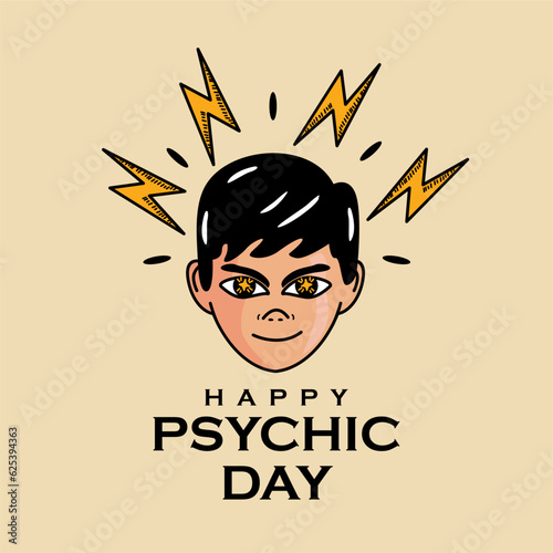 psychic day poster template vector