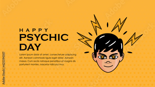 psychic day banner template vector