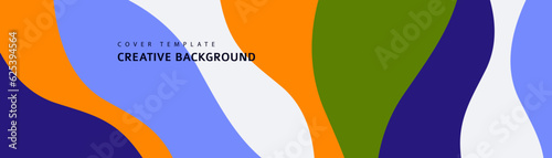 Wallpaper Mural Creative poster style fluid, dynamic wavy colored shapes. Ideal for party, banner, cover, print, promotion, sale, greeting, ad, web, page, header, landing, social media. Torontodigital.ca