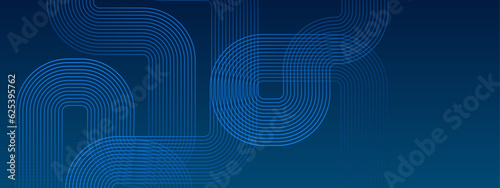 Abstract shiny blue wave on dark background. Modern flowing wave design element. Technology science concept. Suit for presentation, banner, flyer, poster, brochure, website. Vector illustration